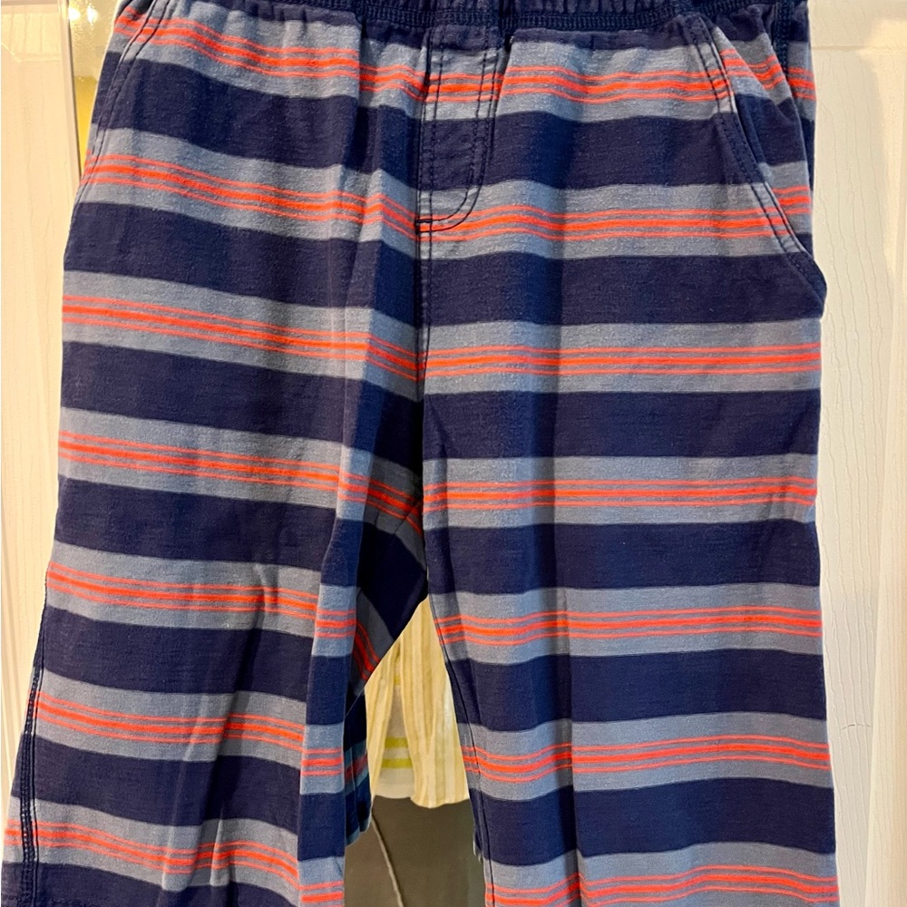 Tea Collection Boys Striped Knit Bermuda Style Striped Grey, Red & Blue Shorts